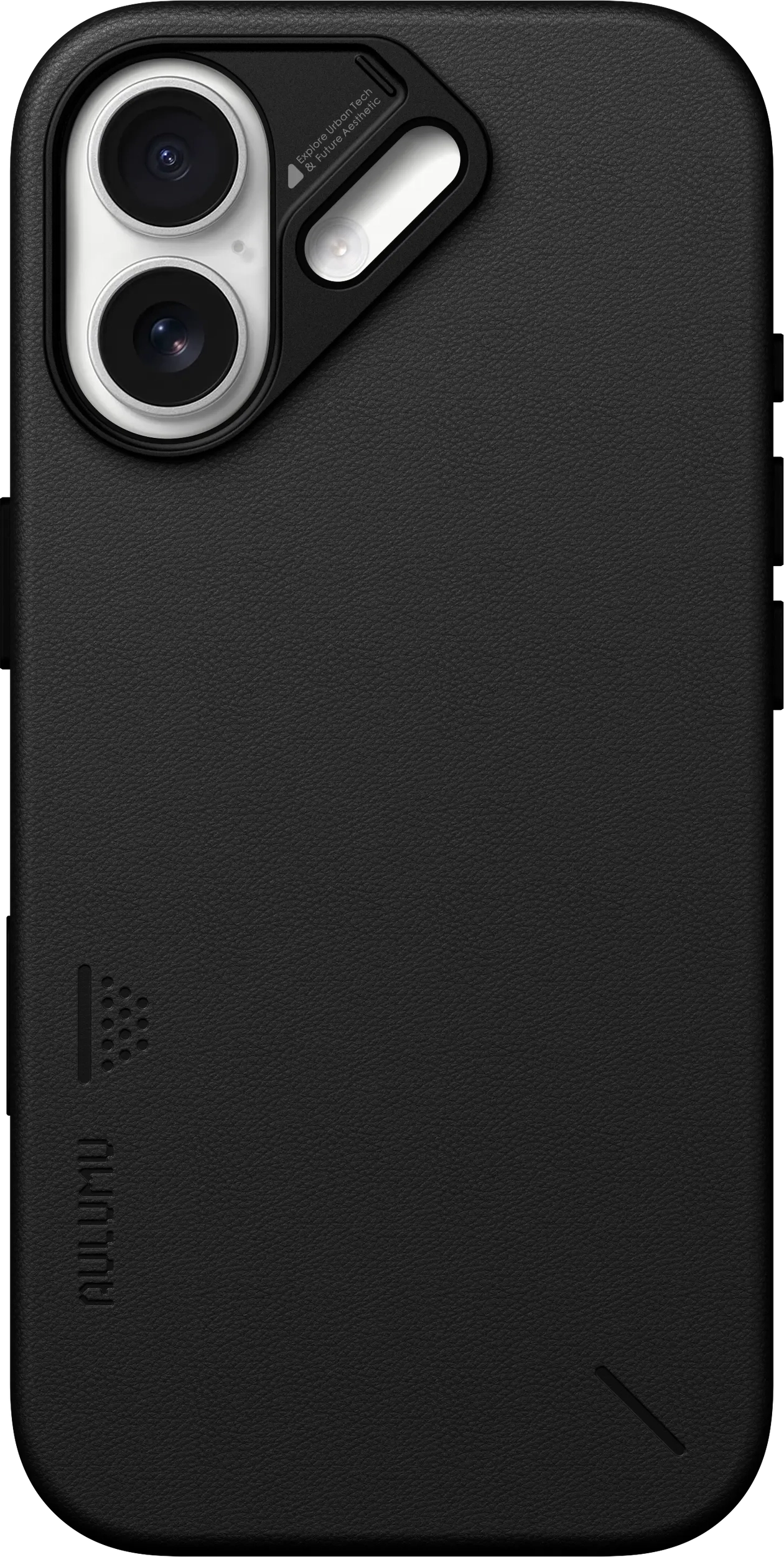 AULUMU Vegan Leather Apple iPhone 17 Hoesje MagSafe Zwart afbeelding 3