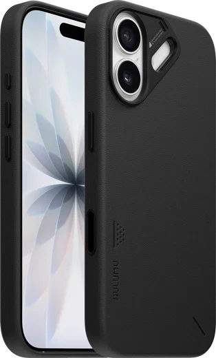 AULUMU Vegan Leather Apple iPhone 17 Hoesje MagSafe Zwart afbeelding 1
