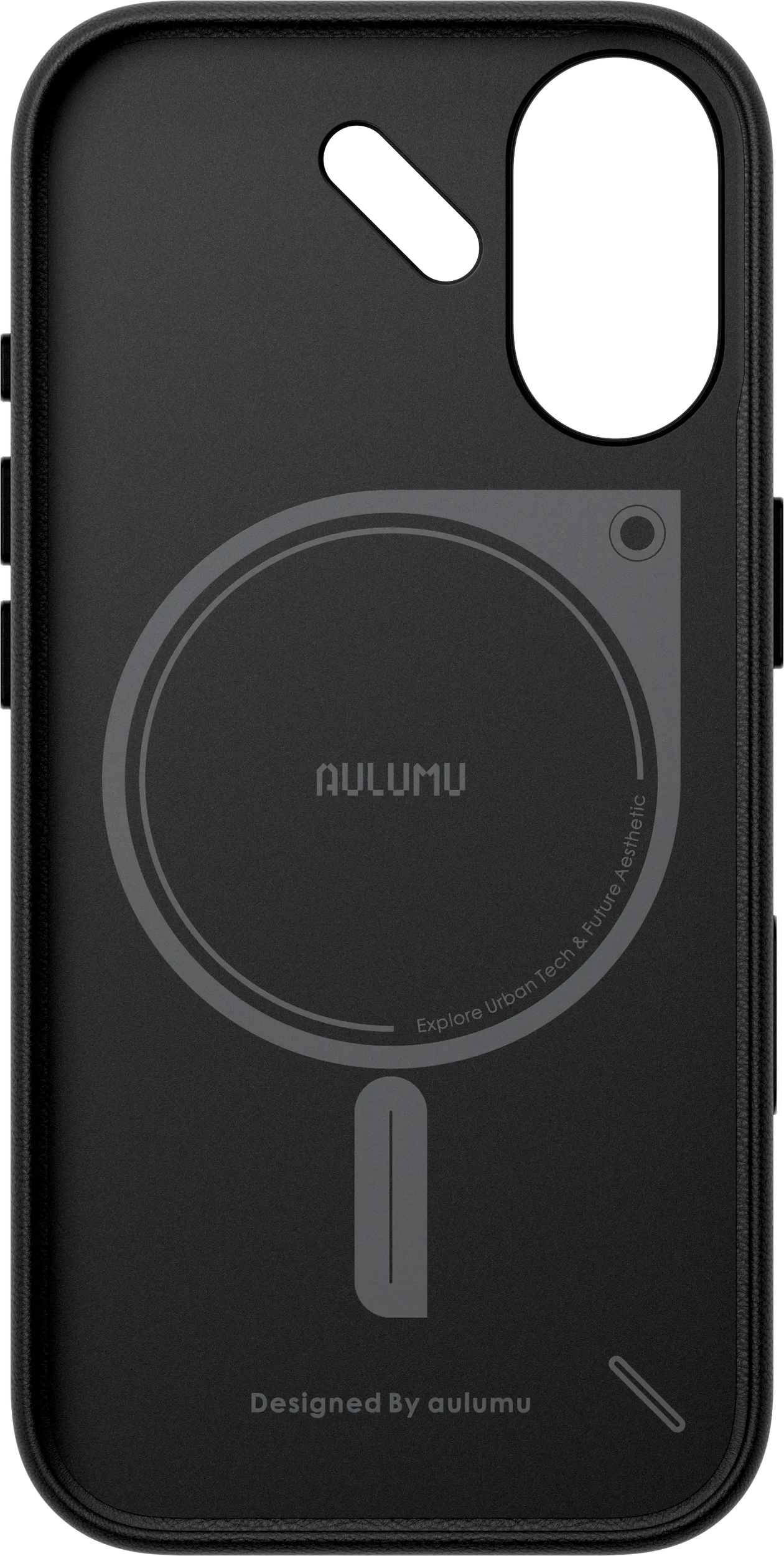 AULUMU Vegan Leather Apple iPhone 17 Hoesje MagSafe Zwart afbeelding 5