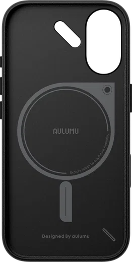 AULUMU Vegan Leather Apple iPhone 17 Hoesje MagSafe Zwart afbeelding 5