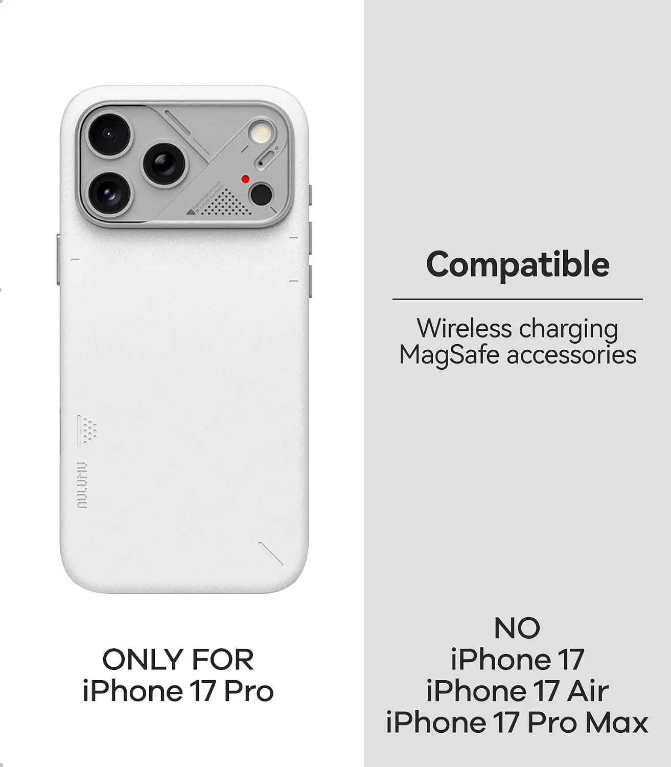 AULUMU Vegan Leather Apple iPhone 17 Pro Hoesje MagSafe Zwart afbeelding 7