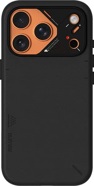 AULUMU Vegan Leather Apple iPhone 17 Pro Max Hoesje MagSafe Zwart afbeelding 2
