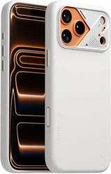 AULUMU Vegan Leather Apple iPhone 17 Pro Hoesje MagSafe Wit afbeelding