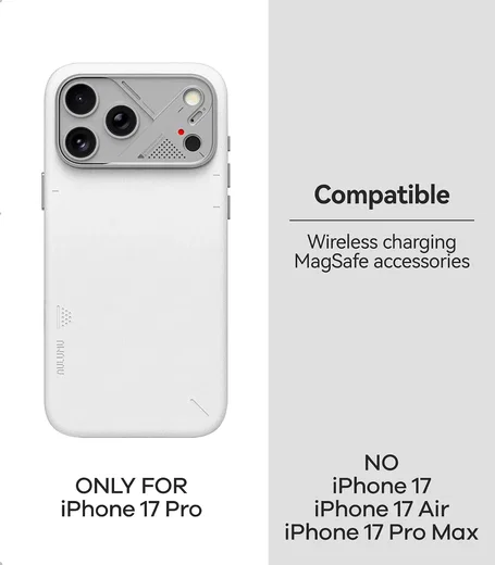 AULUMU Vegan Leather Apple iPhone 17 Pro Hoesje MagSafe Wit afbeelding 7