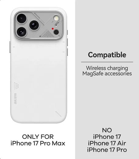 AULUMU Vegan Leather Apple iPhone 17 Pro Max Hoesje MagSafe Wit afbeelding 7