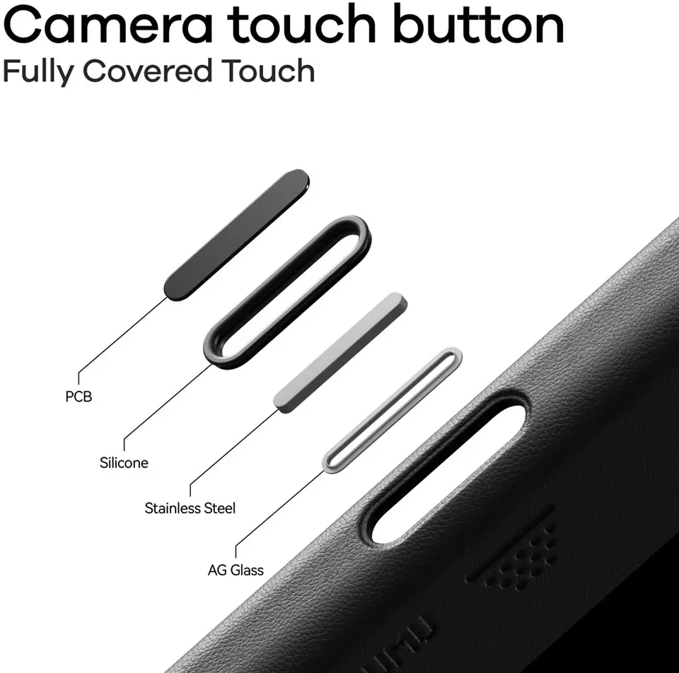 AULUMU Vegan Leather Apple iPhone 17 Pro Max Hoesje MagSafe Wit afbeelding 6