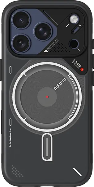 AULUMU Apple iPhone 17 Pro Hoesje MagSafe Back Cover Transparant Grijs afbeelding 2