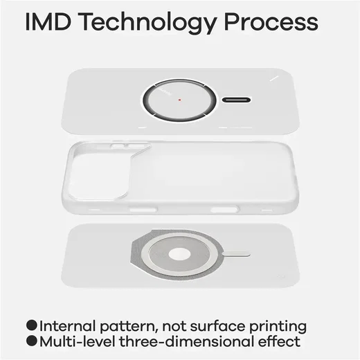 AULUMU Apple iPhone 17 Pro Hoesje MagSafe Back Cover Transparant Wit afbeelding 5