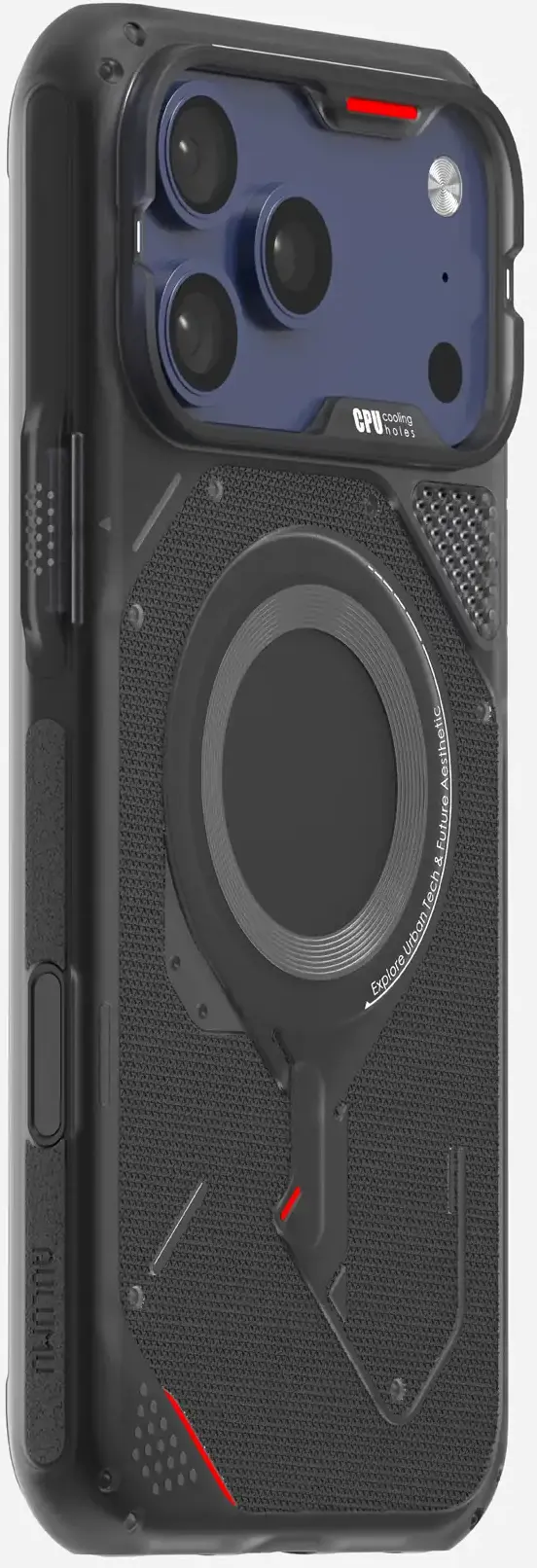 AULUMU Rugged iPhone 17 Pro Schokbestendig MagSafe Transparant Zwart afbeelding 2