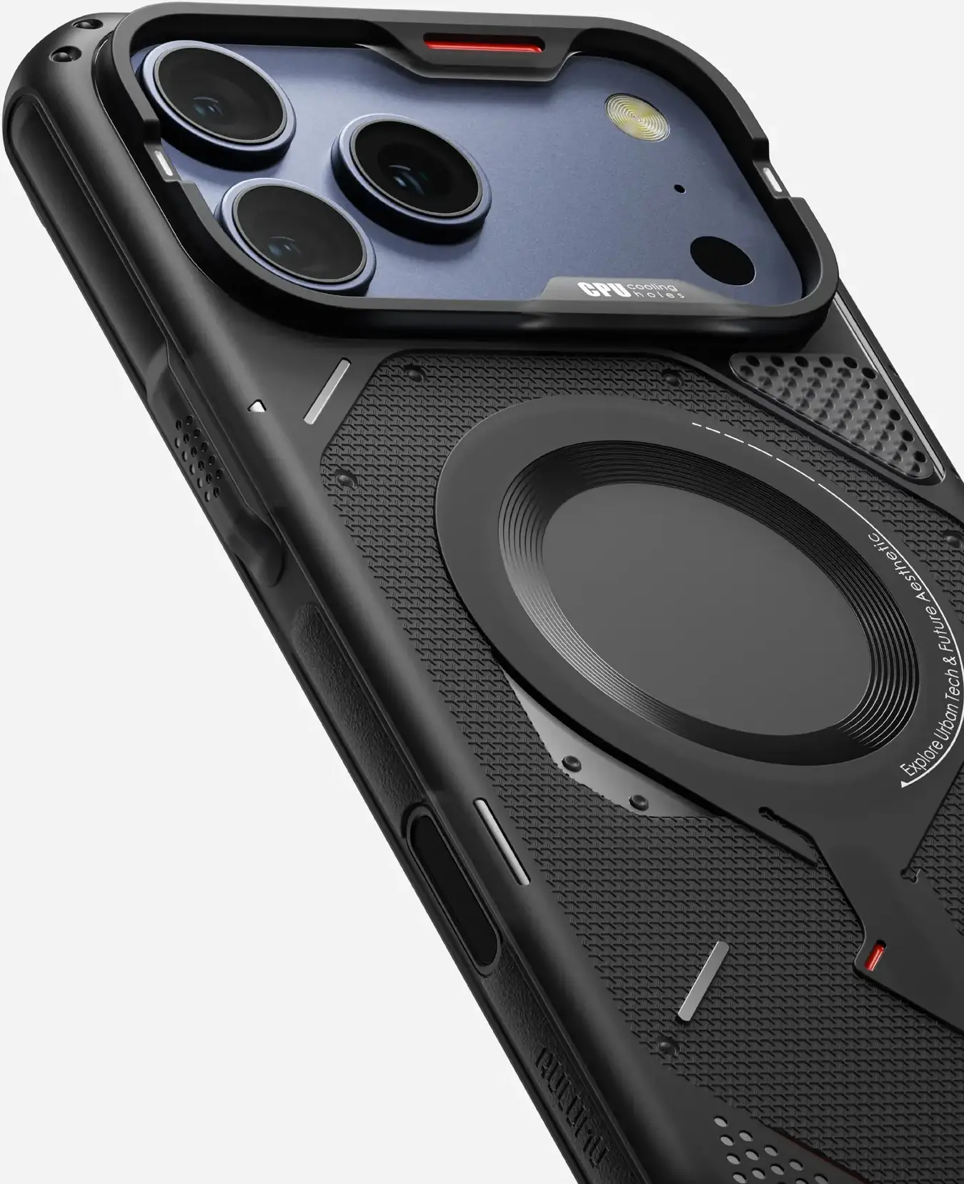 AULUMU Rugged iPhone 17 Pro Schokbestendig MagSafe Transparant Zwart afbeelding 4