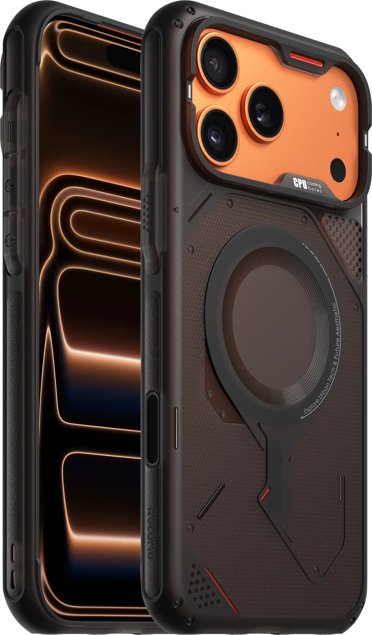 AULUMU Rugged iPhone 17 Pro Max Schokbestendig MagSafe Transparant Zwart afbeelding 1