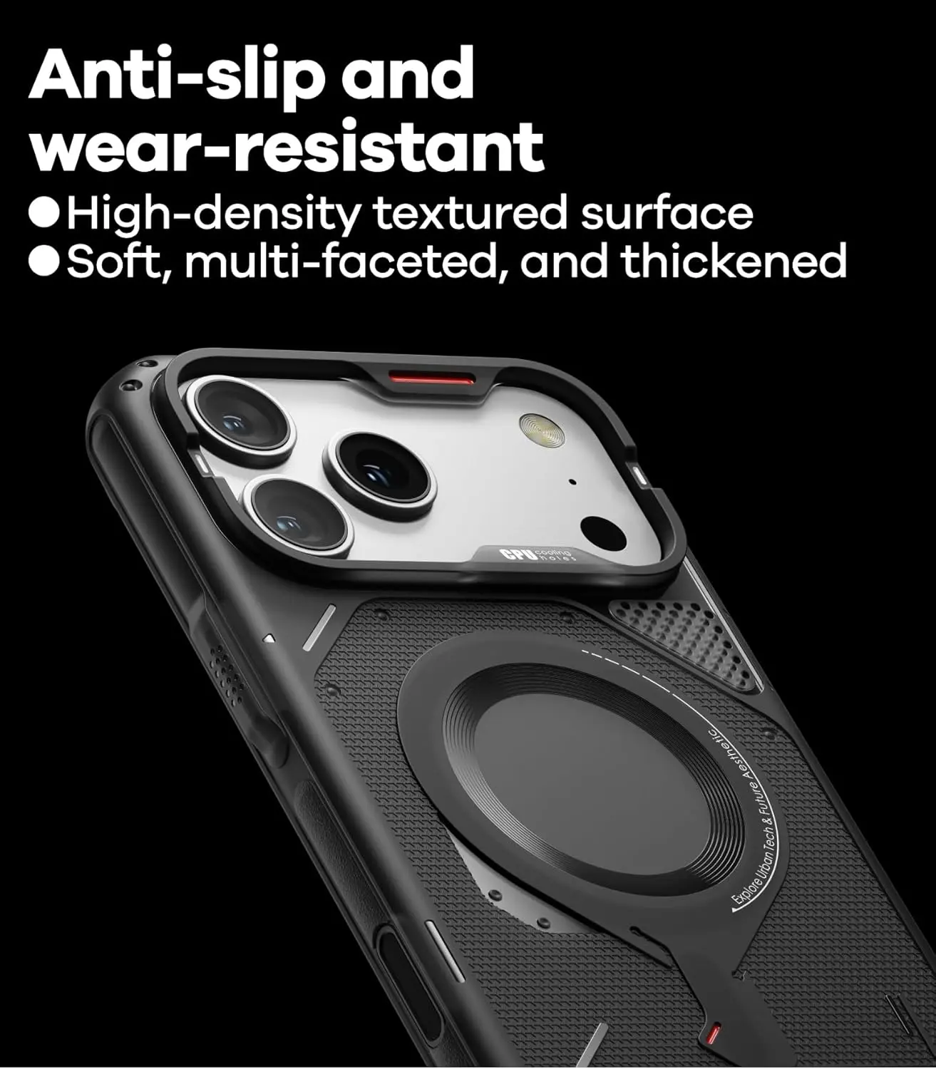 AULUMU Rugged iPhone 17 Pro Max Schokbestendig MagSafe Transparant Zwart afbeelding 4