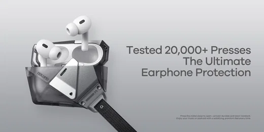AULUMU Apple AirPods Pro 3 Hoesje met Sluiting en Koord Transparant Grijs afbeelding 4