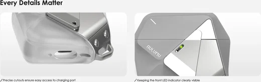AULUMU Apple AirPods 4 Hoesje Schokbestendig met Koord Transparant Wit afbeelding 7