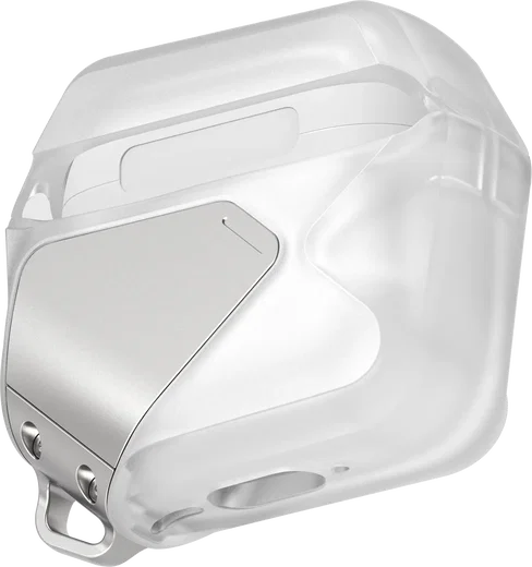 AULUMU Apple AirPods 4 Hoesje Schokbestendig met Koord Transparant Wit afbeelding 3