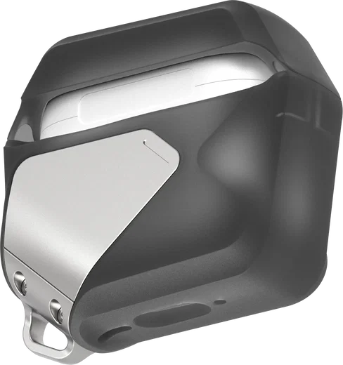 AULUMU Apple AirPods 4 Hoesje Schokbestendig met Koord Transparant Grijs afbeelding 3