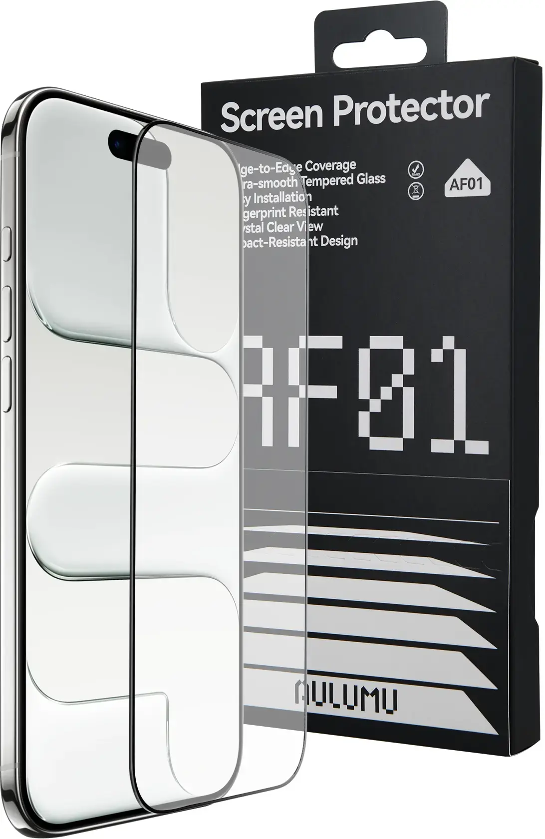 AULUMU Crystal Clear Apple iPhone 16 Pro Tempered Glass Screenprotector afbeelding 1