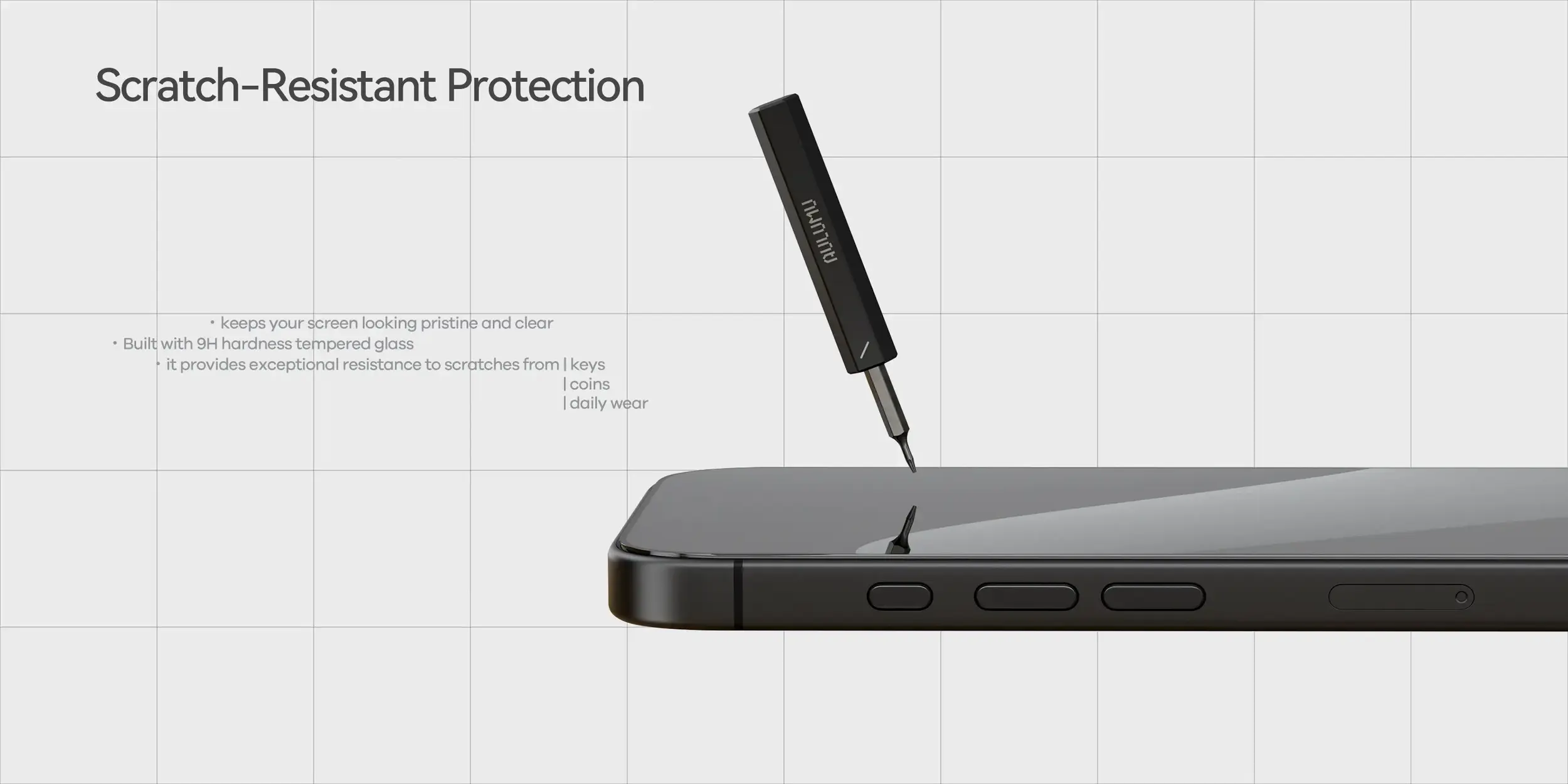 AULUMU Crystal Clear Apple iPhone 16 Pro Tempered Glass Screenprotector afbeelding 10