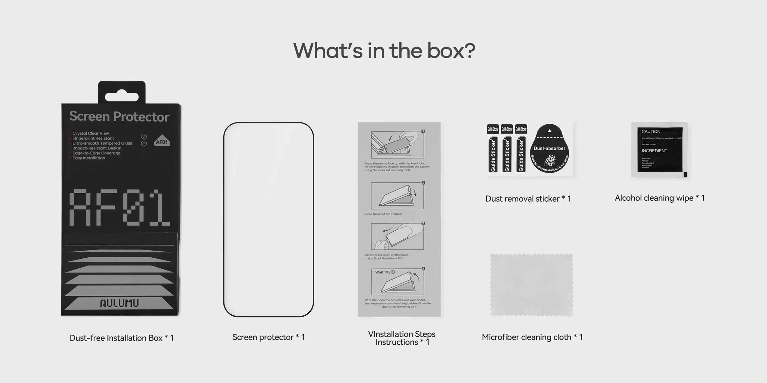 AULUMU Crystal Clear Apple iPhone 16 Pro Max Tempered Glass Screenprotector afbeelding 12
