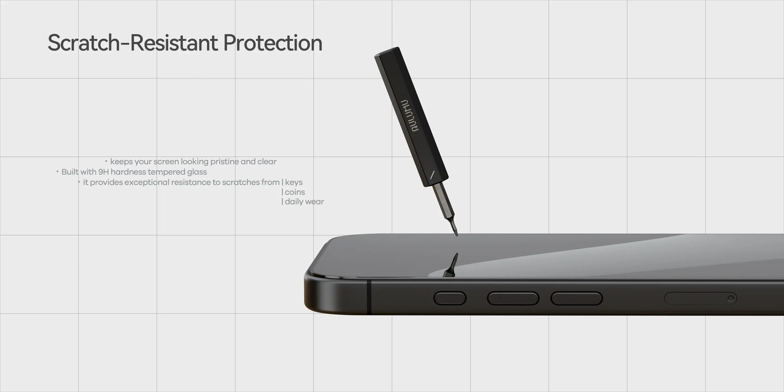 AULUMU Crystal Clear Apple iPhone 16 Pro Max Tempered Glass Screenprotector afbeelding 10