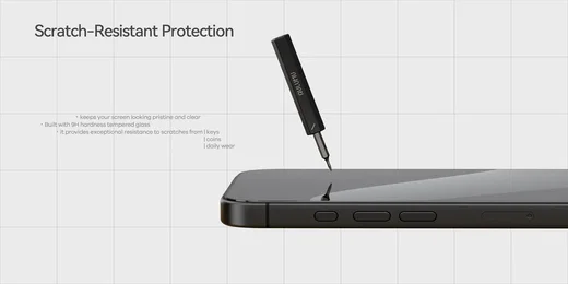 AULUMU Crystal Clear Apple iPhone 16 Pro Max Tempered Glass Screenprotector afbeelding 10