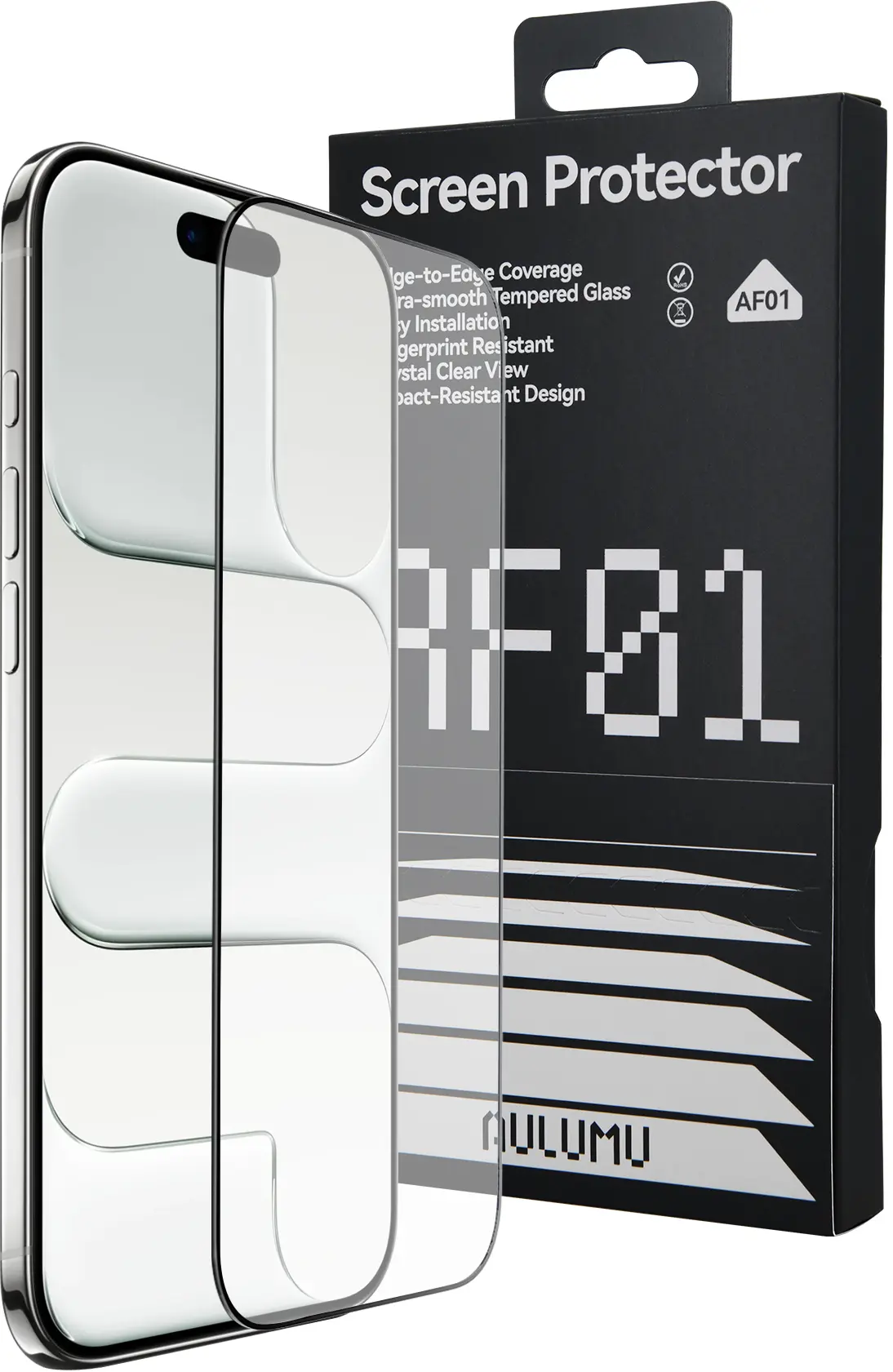 AULUMU Crystal Clear Apple iPhone 17 Pro Max Tempered Glass Screenprotector afbeelding 1