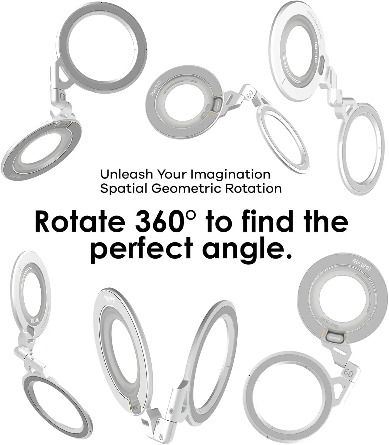 AULUMU G09 Infinite 360 MagSafe Standaard met 3-Assige 360° Rotatie Zwart afbeelding 8