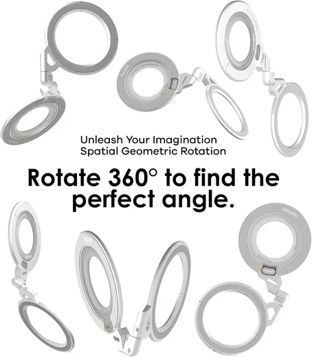 AULUMU G09 Infinite 360 MagSafe Standaard met 3-Assige 360° Rotatie Zilver afbeelding 5