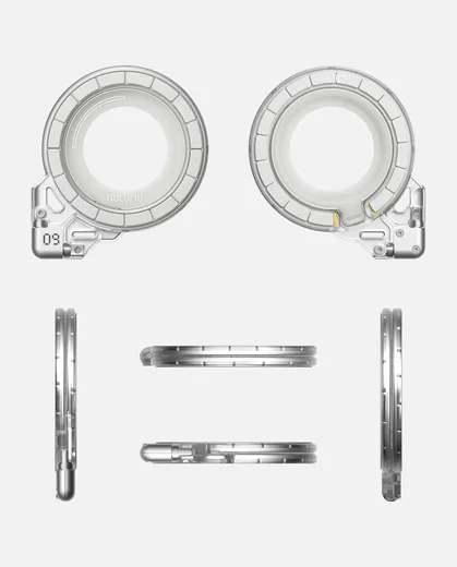 AULUMU G09 Ghost 360 MagSafe Standaard met 3-Assige 360° Rotatie Clear Wit afbeelding 9