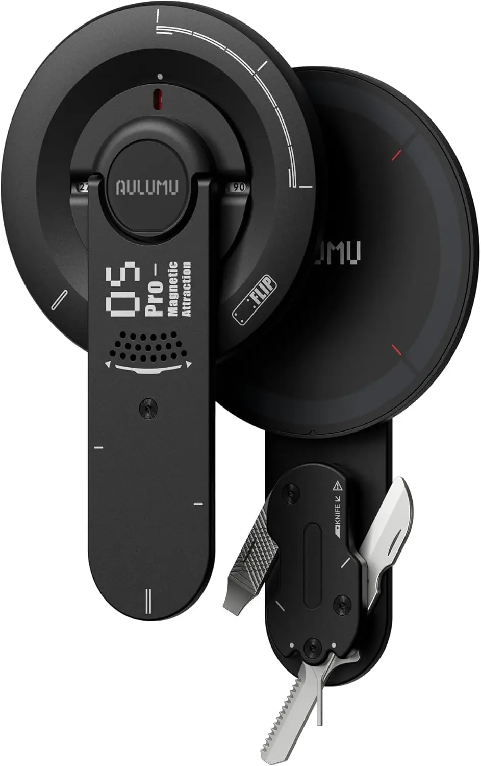 Aulumu G05 Pro MagSafe Ring met Standaard en Multitool Zwart afbeelding 1