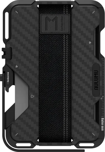 AULUMU G03 MagSafe Wallet met AirTag houder en Standaard Carbon Fiber Zwart afbeelding 7