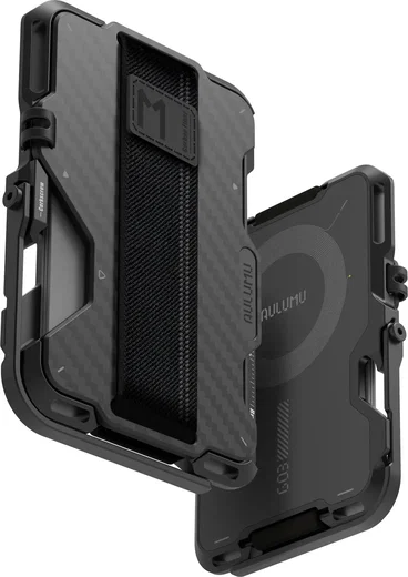 AULUMU G03 MagSafe Wallet met AirTag houder en Standaard Carbon Fiber Zwart afbeelding 1