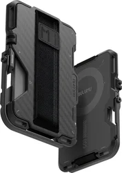 AULUMU G03 MagSafe Wallet met AirTag houder en Standaard Carbon Fiber Zwart afbeelding