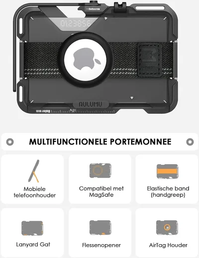 AULUMU G03 MagSafe Wallet Kaarthouder Multitool Standaard Grijs afbeelding 5