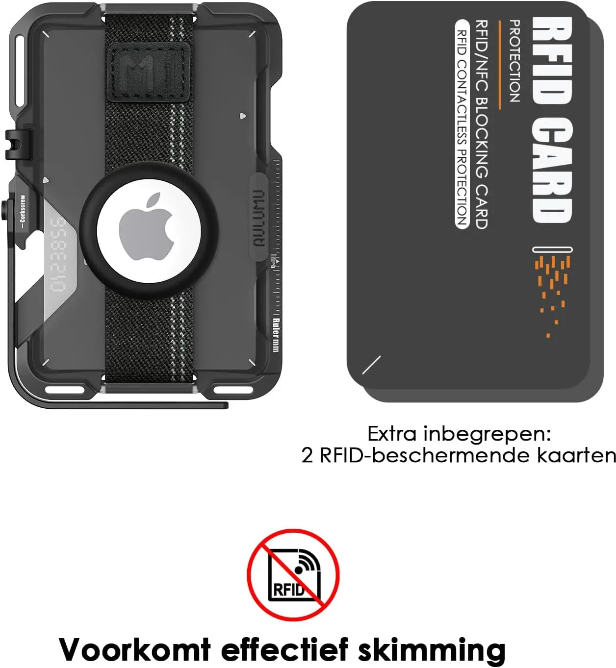 AULUMU G03 MagSafe Wallet Kaarthouder Multitool Standaard Grijs afbeelding 9