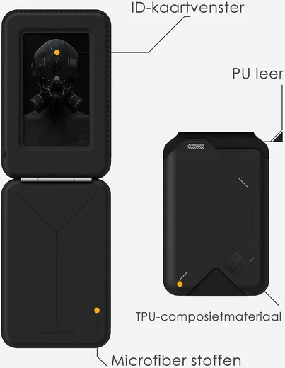 AULUMU G02 MagSafe Kaarthouder met Verstelbare Telefoonstandaard Zwart afbeelding 4