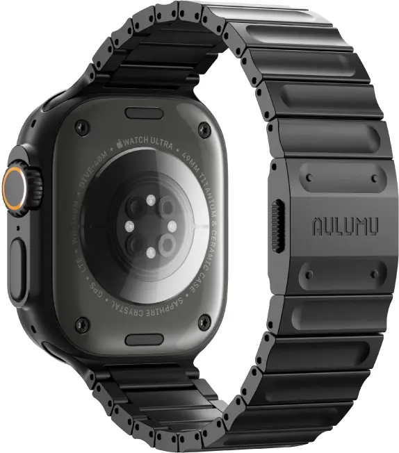 AULUMU Magnetisch Apple Watch 42/44/45/46/49mm Bandje Titanium Zwart afbeelding 2