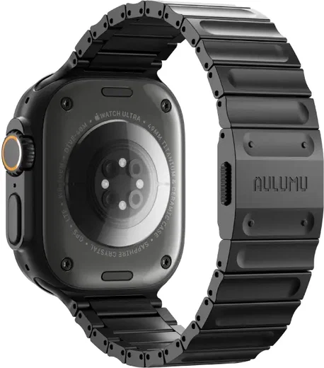 AULUMU Magnetisch Apple Watch 42/44/45/46/49mm Bandje Titanium Zwart afbeelding 2