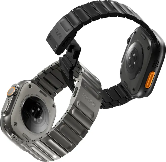 AULUMU Magnetisch Apple Watch 42/44/45/46/49mm Bandje Titanium Zwart afbeelding 4