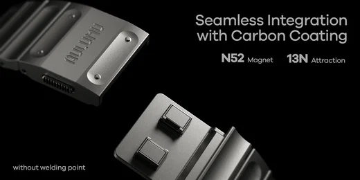 AULUMU Magnetisch Apple Watch 42/44/45/46/49mm Bandje Titanium Zwart afbeelding 7