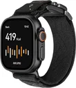 AULUMU Magnetisch Apple Watch Bandje 49/46/45/44/42MM Structuur Zwart