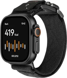 AULUMU Magnetisch Apple Watch Bandje 49/46/45/44/42MM Structuur Zwart afbeelding