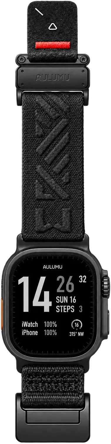 AULUMU Magnetisch Apple Watch Bandje 49/46/45/44/42MM Structuur Zwart afbeelding 3