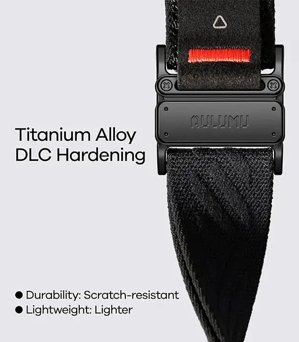 AULUMU Magnetisch Apple Watch Bandje 49/46/45/44/42MM Structuur Zwart afbeelding 5