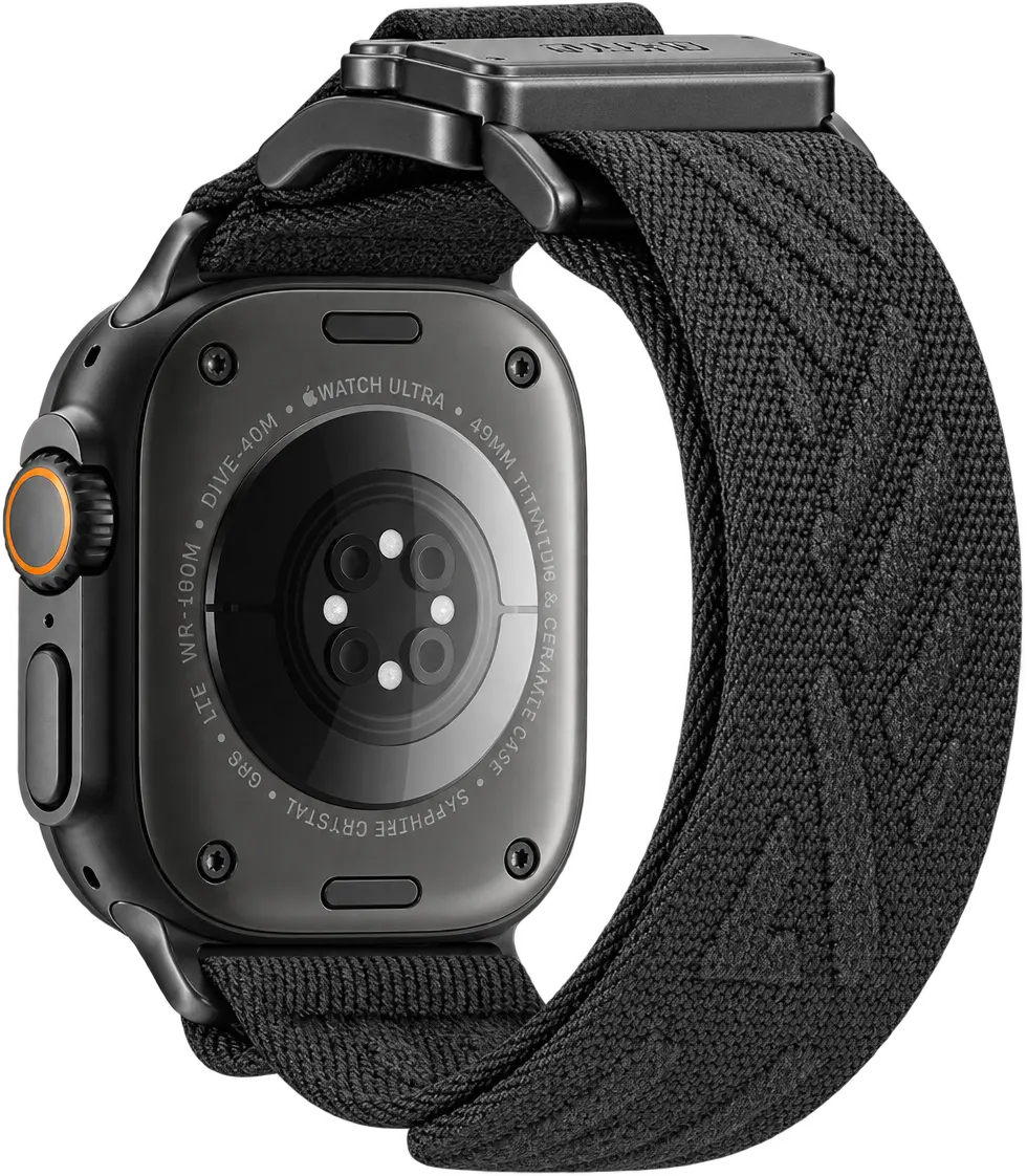 AULUMU Magnetisch Apple Watch Bandje 49/46/45/44/42MM Structuur Zwart afbeelding 2