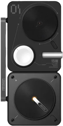 AULUMU M01 Qi2 15W 4-in-1 Draadloze MagSafe Oplader Opvouwbaar Zwart afbeelding 6