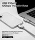 AULUMU M07 USB-C - USB-C Kabel 240W Fast Charge 10Gbps 4K 60Hz 1.2 M Aluminium afbeelding 5