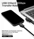 AULUMU M07 USB-C naar USB-C Kabel 240W Fast Charge 10Gbps 4K 60Hz 1.2 M Carbon afbeelding 5