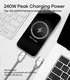 AULUMU M07 USB-C naar USB-C Kabel 240W Fast Charge 10Gbps 4K 60Hz 2 M Aluminium afbeelding 3