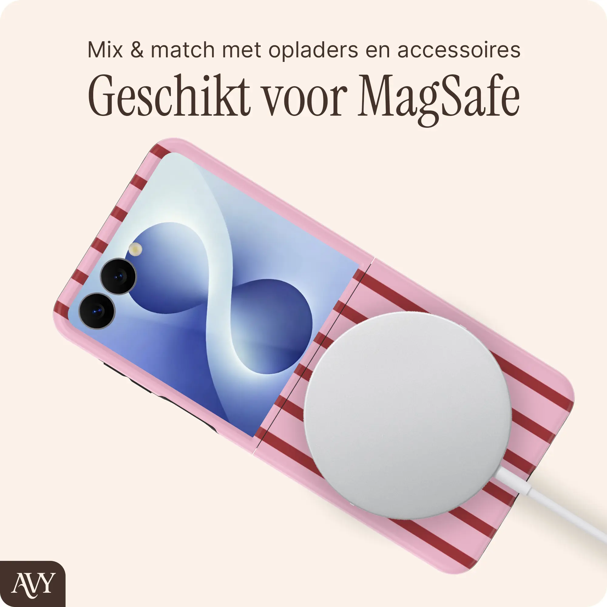 AVY Samsung Galaxy Z Flip 8 Hoesje MagSafe Back Cover Linea Sol afbeelding 6